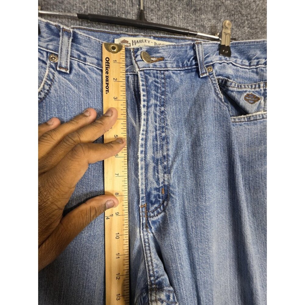 Vintage Harley-Davidson Jeans Mens 36x32 Straight Leg Denim 2000s Pants Y2K - Picture 5 of 10